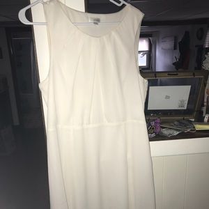 Large white strapless dress
